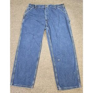Carhartt B13 DST Dungaree Fit Carpenter Jeans Mens 42x30 Darkstone Distressed